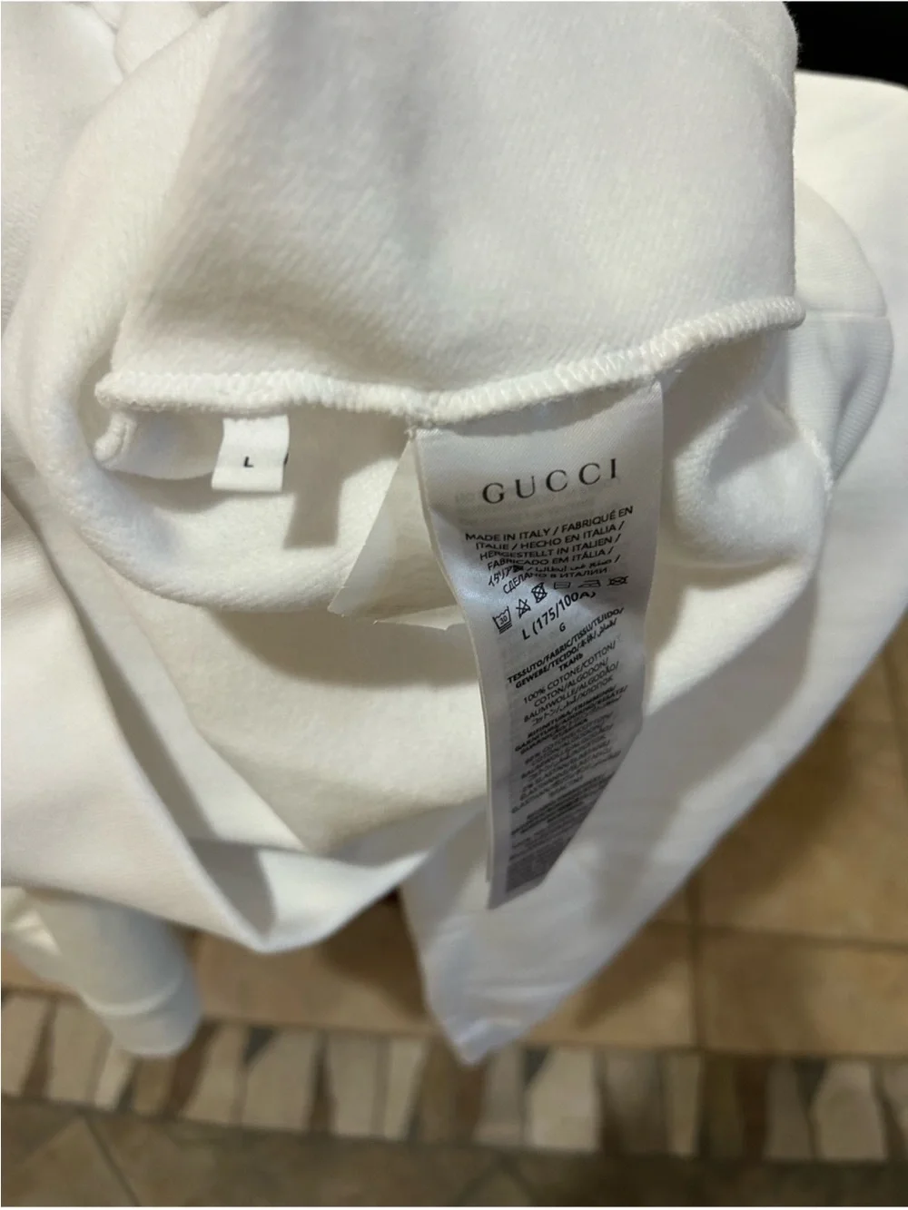 Men’s Gucci, cotton, hooded sweatshirt, green/red web stripe logo size large